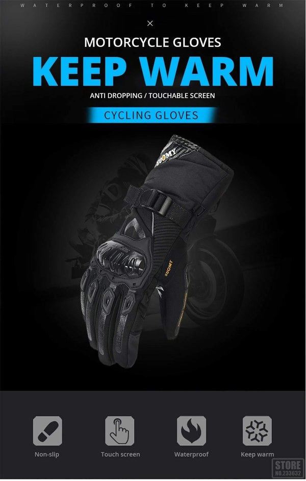 Planet Gates Motorcycle Gloves Men 100% Waterproof Windproof Winter Moto Gloves Touch Screen Gant Moto Guantes Motorbike Riding Gloves