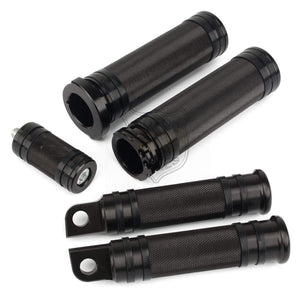 Planet Gates Motorcycle Handle Bar Grips+Footrest Foot Pegs+Shifter Peg Nail For Harley Sportster 883 Touring Dyna Breakout Softail V-Rod