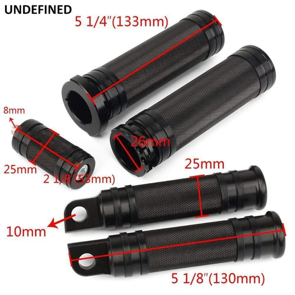 Planet Gates Motorcycle Handle Bar Grips+Footrest Foot Pegs+Shifter Peg Nail For Harley Sportster 883 Touring Dyna Breakout Softail V-Rod