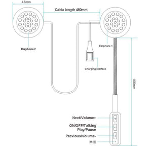 Planet Gates Motorcycle Helmet Wireless Bluetooth Earphone Headset Communication Systems Support Music For Motorbike