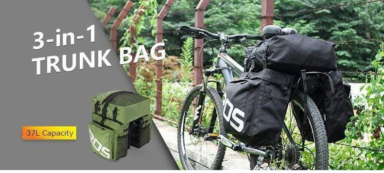 Planet Gates Mountain Road Bicycle Bike 3 in 1 Trunk Bags Cycling Double Side Rear Rack Tail Seat Pannier Pack Luggage Carrier