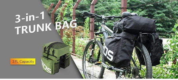 Planet Gates Mountain Road Bicycle Bike 3 in 1 Trunk Bags Cycling Double Side Rear Rack Tail Seat Pannier Pack Luggage Carrier