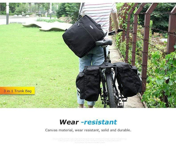 Planet Gates Mountain Road Bicycle Bike 3 in 1 Trunk Bags Cycling Double Side Rear Rack Tail Seat Pannier Pack Luggage Carrier