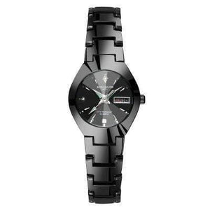 Planet Gates Ms Black-Black Couples Watches Quartz Calendar Waterproof Watch For Women Men Fashion Lover Wrist watch Relogio Feminino Masculino