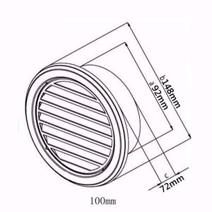 Planet Gates MTGATHER ABS Air Vent Grille Metal Ventilation Cover Wall Grilles Duct Louvre Wall Ventilation Outlet Exhaust Grille Round 100mm
