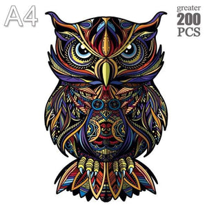 Planet Gates MTY-25-A4 3D Puzzle Board Game Montessori Educational Wooden Toys Puzzle Animal Jigsaw Puzzles Owl for Adult Kids Wooden Toy Gift