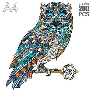 Planet Gates MTY-27-A4 3D Puzzle Board Game Montessori Educational Wooden Toys Puzzle Animal Jigsaw Puzzles Owl for Adult Kids Wooden Toy Gift