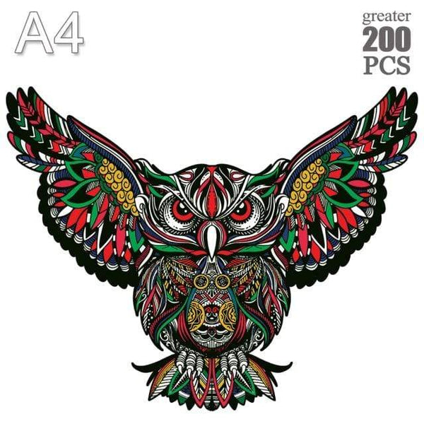 Planet Gates MTY-28-A4 3D Puzzle Board Game Montessori Educational Wooden Toys Puzzle Animal Jigsaw Puzzles Owl for Adult Kids Wooden Toy Gift