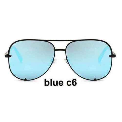 Planet Gates MTYJ052 Blue c6 / photo color FEISHINI Trendy Silver Mirror Metal Sun Glasses Men Brand Designer Pilot Sunglasses Women Shades Top Fashion Eyewear 2018