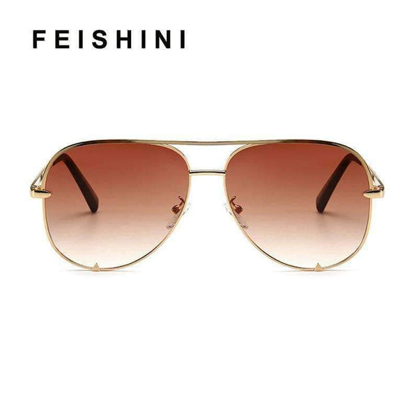 Planet Gates MTYJ052 Blue c6 / photo color FEISHINI Trendy Silver Mirror Metal Sun Glasses Men Brand Designer Pilot Sunglasses Women Shades Top Fashion Eyewear 2018