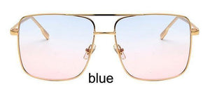 Planet Gates MTYJ064 blue Fashion Oculos Metal Oversized Square Eye Glasses Frame Women Vintage Brown Ladies Sunglasses
