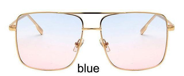 Planet Gates MTYJ064 blue Fashion Oculos Metal Oversized Square Eye Glasses Frame Women Vintage Brown Ladies Sunglasses