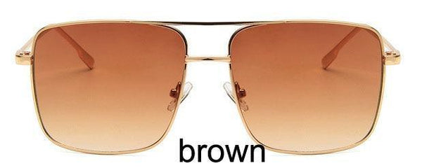 Planet Gates MTYJ064  brown Fashion Oculos Metal Oversized Square Eye Glasses Frame Women Vintage Brown Ladies Sunglasses