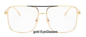 Planet Gates MTYJ064 goldEyewear Fashion Oculos Metal Oversized Square Eye Glasses Frame Women Vintage Brown Ladies Sunglasses