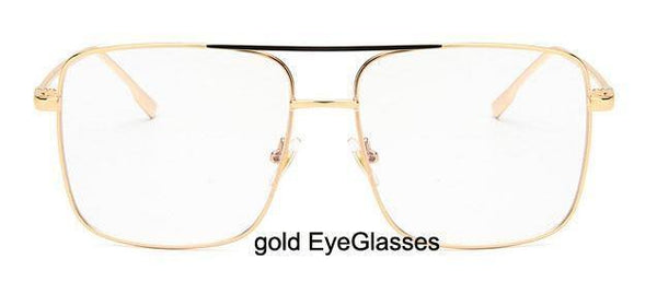 Planet Gates MTYJ064 goldEyewear Fashion Oculos Metal Oversized Square Eye Glasses Frame Women Vintage Brown Ladies Sunglasses