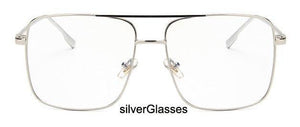 Planet Gates MTYJ064 silverEyewea Fashion Oculos Metal Oversized Square Eye Glasses Frame Women Vintage Brown Ladies Sunglasses