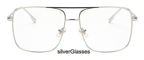 Planet Gates MTYJ064 silverEyewea Fashion Oculos Metal Oversized Square Eye Glasses Frame Women Vintage Brown Ladies Sunglasses