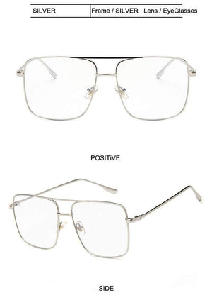 Planet Gates MTYJ064 silverEyewea Fashion Oculos Metal Oversized Square Eye Glasses Frame Women Vintage Brown Ladies Sunglasses