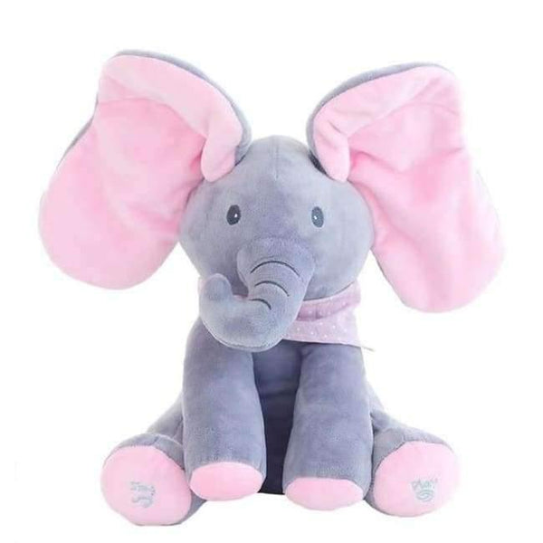 Planet Gates multi 30cm Peek a Boo Elephant Teddy Bear Play Hide Seek Lovely Cartoon Stuffed Kids Birthday Gift Cute Electric Music Bear Plush Toy