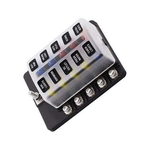 Blade Fuse Box Holder 12V 32V for Car Boat Marine Caravan Trike Car Fuse Blocks with LED Indicator Warning Light 6/8/10/12 Way