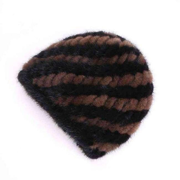 Planet Gates multi color 2 / One Size 2018 Winter Women's Hat Beanies Real Mink Fur Knitted Winter Hats for Women Natural Genuine Fur Caps Gorros Mujer Invierno