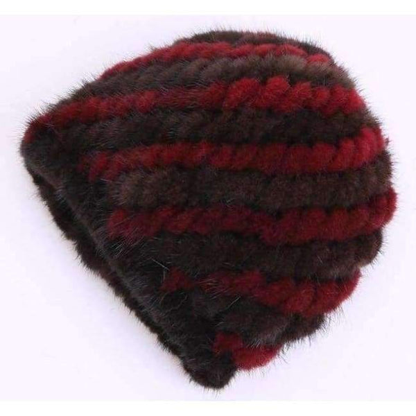 Planet Gates multi color 3 / One Size 2018 Winter Women's Hat Beanies Real Mink Fur Knitted Winter Hats for Women Natural Genuine Fur Caps Gorros Mujer Invierno