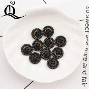 Planet Gates Multi-Colored 10 color mix British style black 100pcs picture Print 4 Holes Wooden Buttons 15mm Sewing Scrapbooking Crafts,tq BUTTONS 12