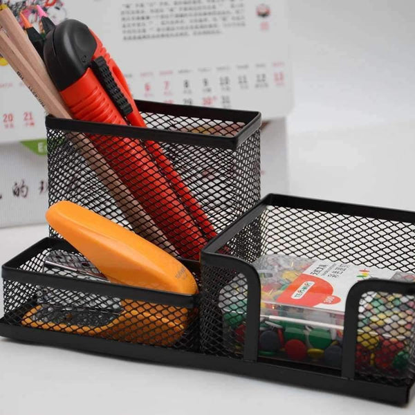 Planet Gates Multi-functional Mesh Desktop Storage Caddy Pen Holder Stand Stationery Container for Office School Supplies