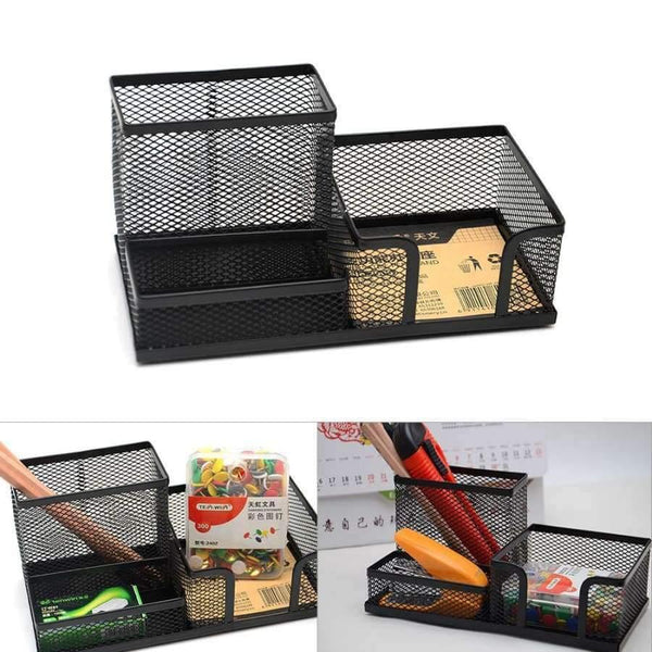 Planet Gates Multi-functional Mesh Desktop Storage Caddy Pen Holder Stand Stationery Container for Office School Supplies