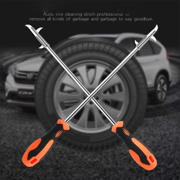 Planet Gates Multi-hook design Tire Repair Tools 1PC Long Handel Car Tire Cleaning Stone Tool Groove Broken Stone Remover dropshipping