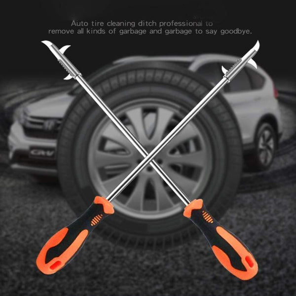 Planet Gates Multi-hook design Tire Repair Tools 1PC Long Handel Car Tire Cleaning Stone Tool Groove Broken Stone Remover dropshipping