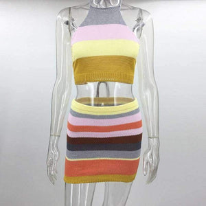 Planet Gates Multi / L Summer Women Dress Casual Sleeveless Slim Women's Dresses Backless Special Evenning Party Above Knee Mini Dress