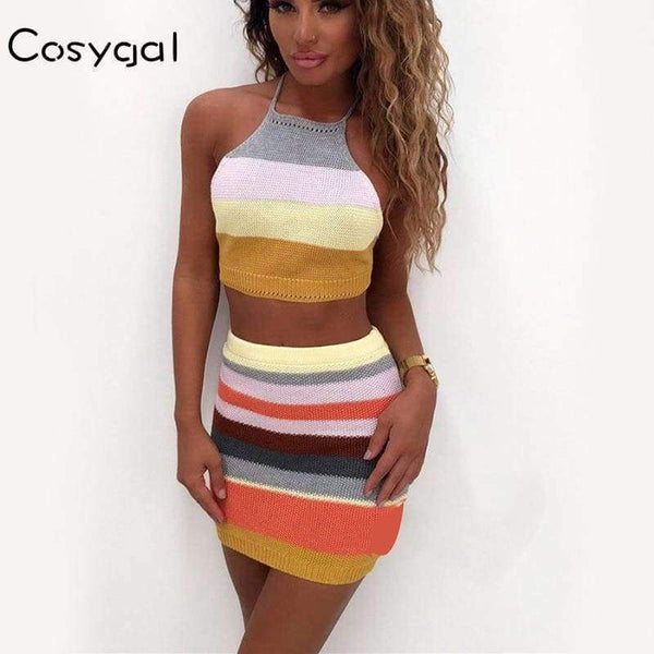 Planet Gates Multi / L Summer Women Dress Casual Sleeveless Slim Women's Dresses Backless Special Evenning Party Above Knee Mini Dress