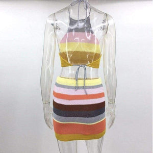 Planet Gates Multi / L Summer Women Dress Casual Sleeveless Slim Women's Dresses Backless Special Evenning Party Above Knee Mini Dress