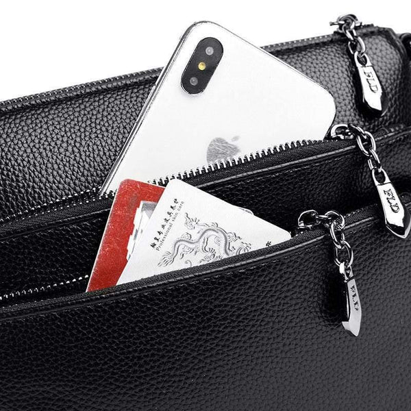 Multi-layer Zipper Bag Top Quality Girls Messenger Bags In Shoulder Bag Women's Cross-body Bags