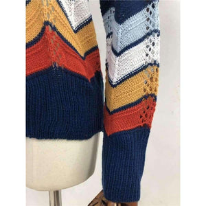 Planet Gates Multi / S Autumn Winter Women Colorful Striped Sweater 2018 Casual Long Sleeve O-neck Knitted Pullovers Female Tricot Knitwear