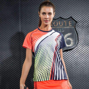 Planet Gates Multi / S IBreathable Tennis Tshirt Women's Badminton Competition T-Shirts Table Tennis jersey Quick Dry Training Sports Tops tee