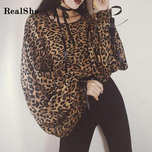 Planet Gates Multi / S Leopard Printing O-Neck Sexy Top Women Summer Style Batwing Sleeve Loose Women Tops and Tees Casual Women Shirts