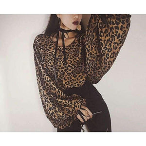 Planet Gates Multi / S Leopard Printing O-Neck Sexy Top Women Summer Style Batwing Sleeve Loose Women Tops and Tees Casual Women Shirts
