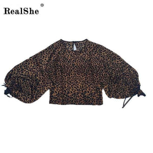 Planet Gates Multi / S Leopard Printing O-Neck Sexy Top Women Summer Style Batwing Sleeve Loose Women Tops and Tees Casual Women Shirts