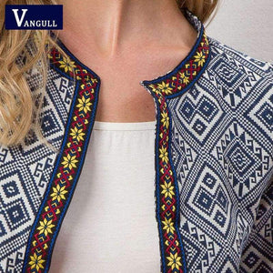 Planet Gates Multi / S Tribal Embroidered Jacket Blue Vintage Fringe Tape Trim Women Autumn Coat 2018 Spring Long Sleeve Tassel Boho Jacket