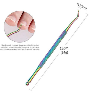 Planet Gates Multi-Type Rainbow Stainless Steel Nail Art Tools Cuticle Pusher Dead Skin Fork Gel Remover Nipper Tweezer Pedicure Manicure Set
