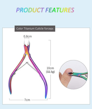 Planet Gates Multi-Type Rainbow Stainless Steel Nail Art Tools Cuticle Pusher Dead Skin Fork Gel Remover Nipper Tweezer Pedicure Manicure Set