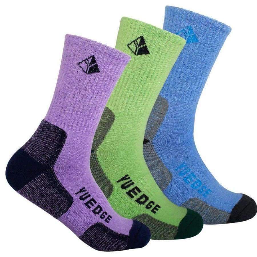 Planet Gates Multi / XL Brand High Quality Women's 3 Pairs Antiskid Wicking Cotton Socks For Outdoor Camping Hiking Walking backpacking Sports