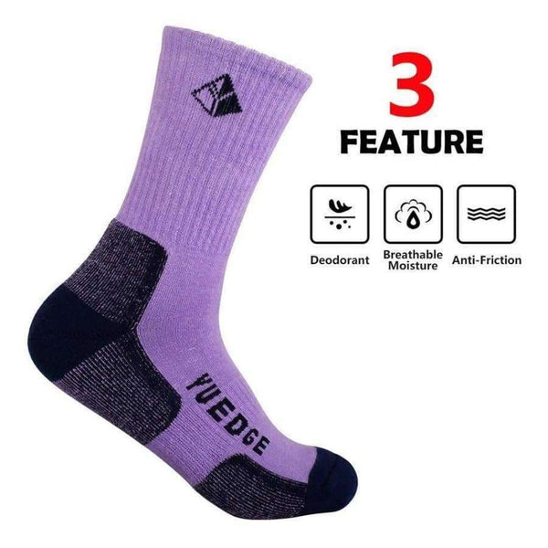 Planet Gates Multi / XL Brand High Quality Women's 3 Pairs Antiskid Wicking Cotton Socks For Outdoor Camping Hiking Walking backpacking Sports