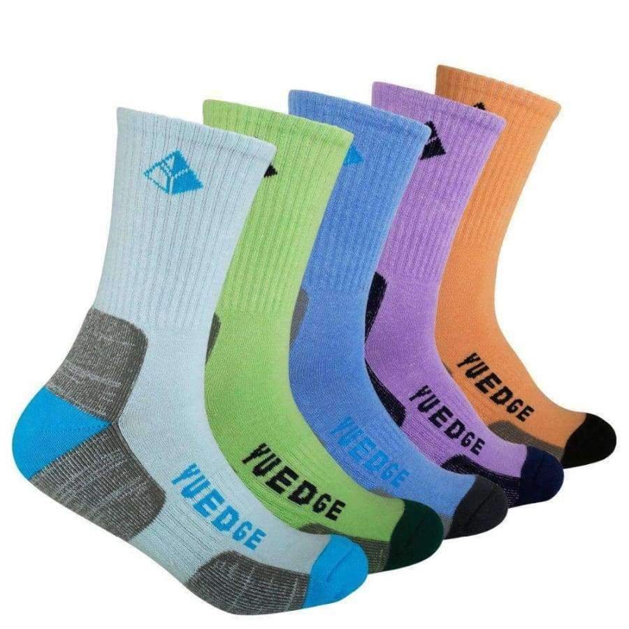 Planet Gates Multi / XL Brand High Quality Women's 5 Pairs Antiskid Wicking Cotton Socks For Outdoor Camping Hiking Walking backpacking Sports