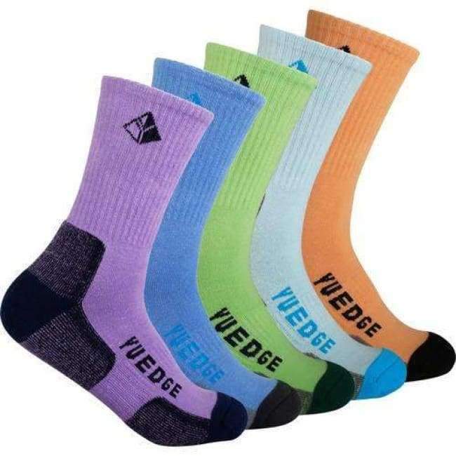 Planet Gates Multi / XL Brand High Quality Women's 5 Pairs Antiskid Wicking Cotton Socks For Outdoor Camping Hiking Walking backpacking Sports