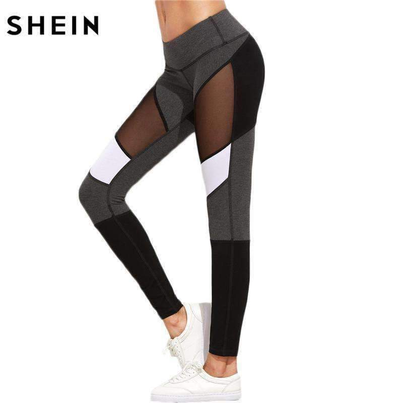 Planet Gates Multi / XS Casual Leggings Women Fitness Leggings Color Block Autumn Winter Workout Pants New Arrival Mesh Insert Leggings