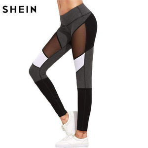 Planet Gates Multi / XS Casual Leggings Women Fitness Leggings Color Block Autumn Winter Workout Pants New Arrival Mesh Insert Leggings
