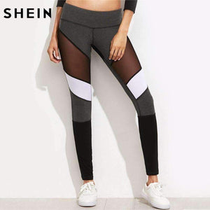 Planet Gates Multi / XS Casual Leggings Women Fitness Leggings Color Block Autumn Winter Workout Pants New Arrival Mesh Insert Leggings